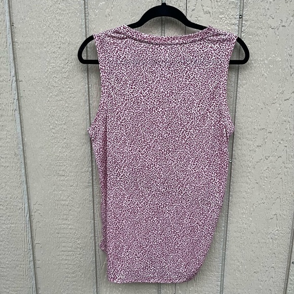 Athleta Women’s Large Micro Cheetah Bashful Rose Sleeveless Breezy Tank Top - Picture 6 of 8